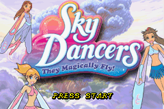 Sky Dancers title screen for GameBoy Advance
